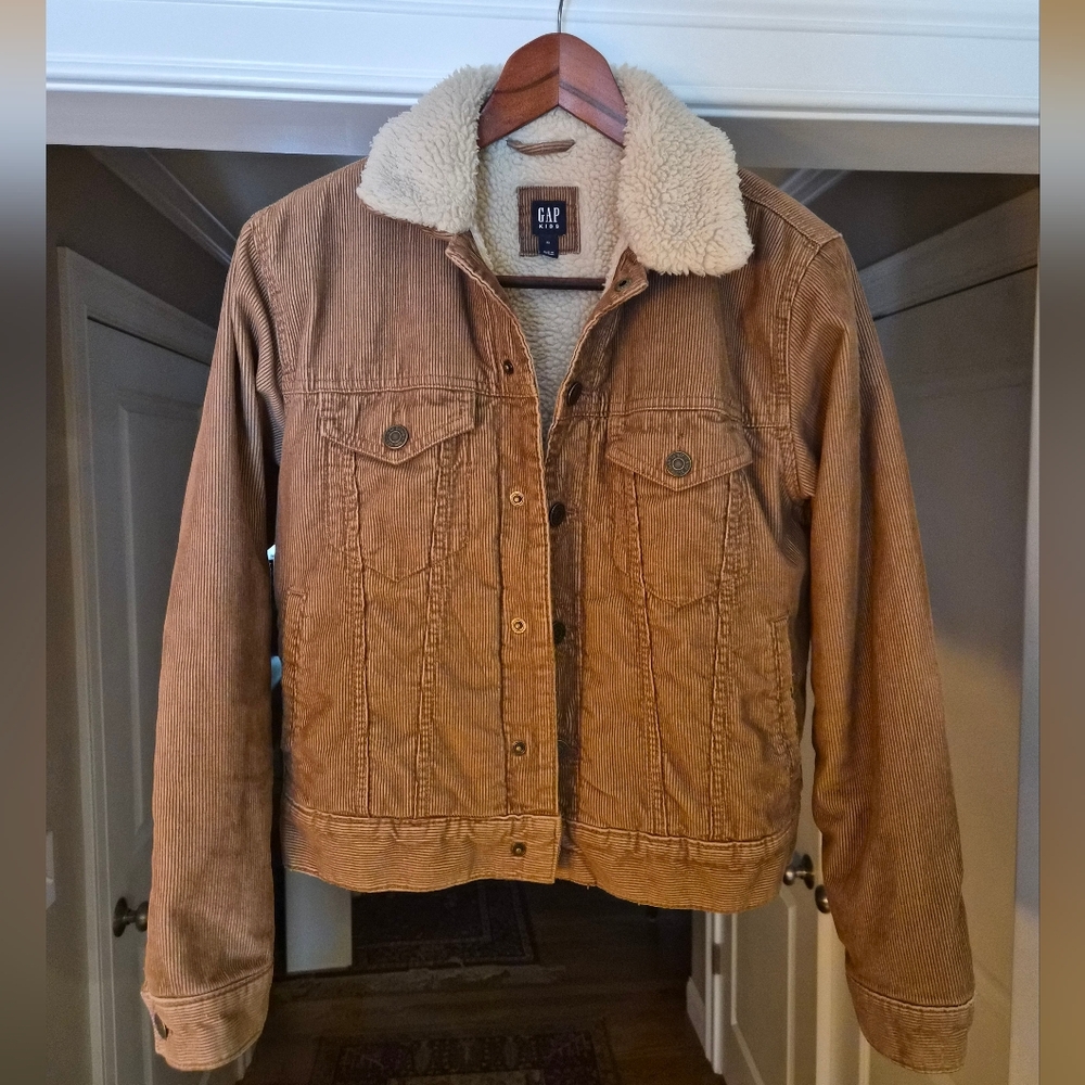 GAP Kids Brown Corduroy, Sherpa-lined Jacket, Size XL / 12Y